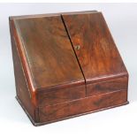 A Victorian walnut desk top stationery cabinet,