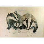 Fritz Rudolf Hug (Swiss, 1921-1989) Badgers,