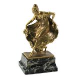 Ernst Seger (1868-1939), Dancer in long robe, gilt bronze, signed and with foundry mark,
