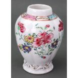 A Chinese famille rose ovoid tea cannister, Qianlong, painted with flowering branches of prunus,