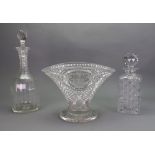 A flared oval tapering glass vase, first half 20th century,