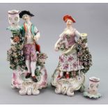 Two Derby porcelain candlestick figures,