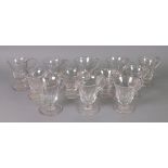 A collection of twelve facet cut glass c