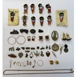 Ten Robertson's Goldren Shred enamelled golly brooch badges, mostly sporting subjects,