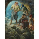 Harold Copping (1863-1932), The Shepherd's keeping watch see the glory of God, watercolour, signed,