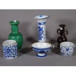 A group of Chinese blue and white porcelain, 18th/ 19th century,