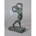 A patinated bronze figure titled 'Wayne Sleep' signed to the rear, J.Heartfield 10/10, 30.5cm high.
