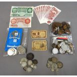 A collection of British and foreign coins, including; a Victoria Jubilee head crown 1887,