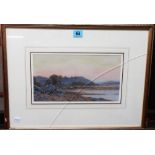 John Abernethy Lynas-Gray (1869-1940), Sunset in an estuary, watercolour, signed, 16cm x 29cm.