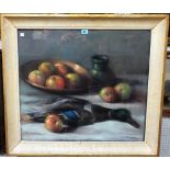 Albert Demoen (20th century), Still life, pastel, signed, 59cm x 67cm.