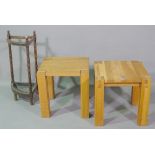 A pair of 20th century oak side tables,