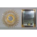 A 20th century gilt wall mirror of circular form,