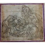 Attributed to Amaro do Valle (1550-1619), The Lamentation, pen, ink sand pencil, unframed,