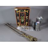 Collectables, including; a painted wooden bin decorated with Indian animals,