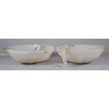 A pair of 20th century frosted glass dish ceiling lights, (2).