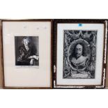 A group of seven prints and engravings of portraits and figurative subjects,