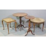 Furniture comprising; a George III mahogany tripod table, 60cm wide x 67cm high,
