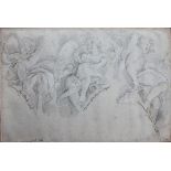 Giuseppe del Sole (18th century), Study of three angels, pencil, heightened with white,