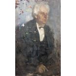 Russian School, (20th century), Portrait of an elderly man, oil on canvas, unframed and unstretched,