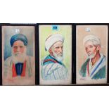 Marin (early 20th century), Arab head studies, three watercolours, all signed and inscribed Tangier,