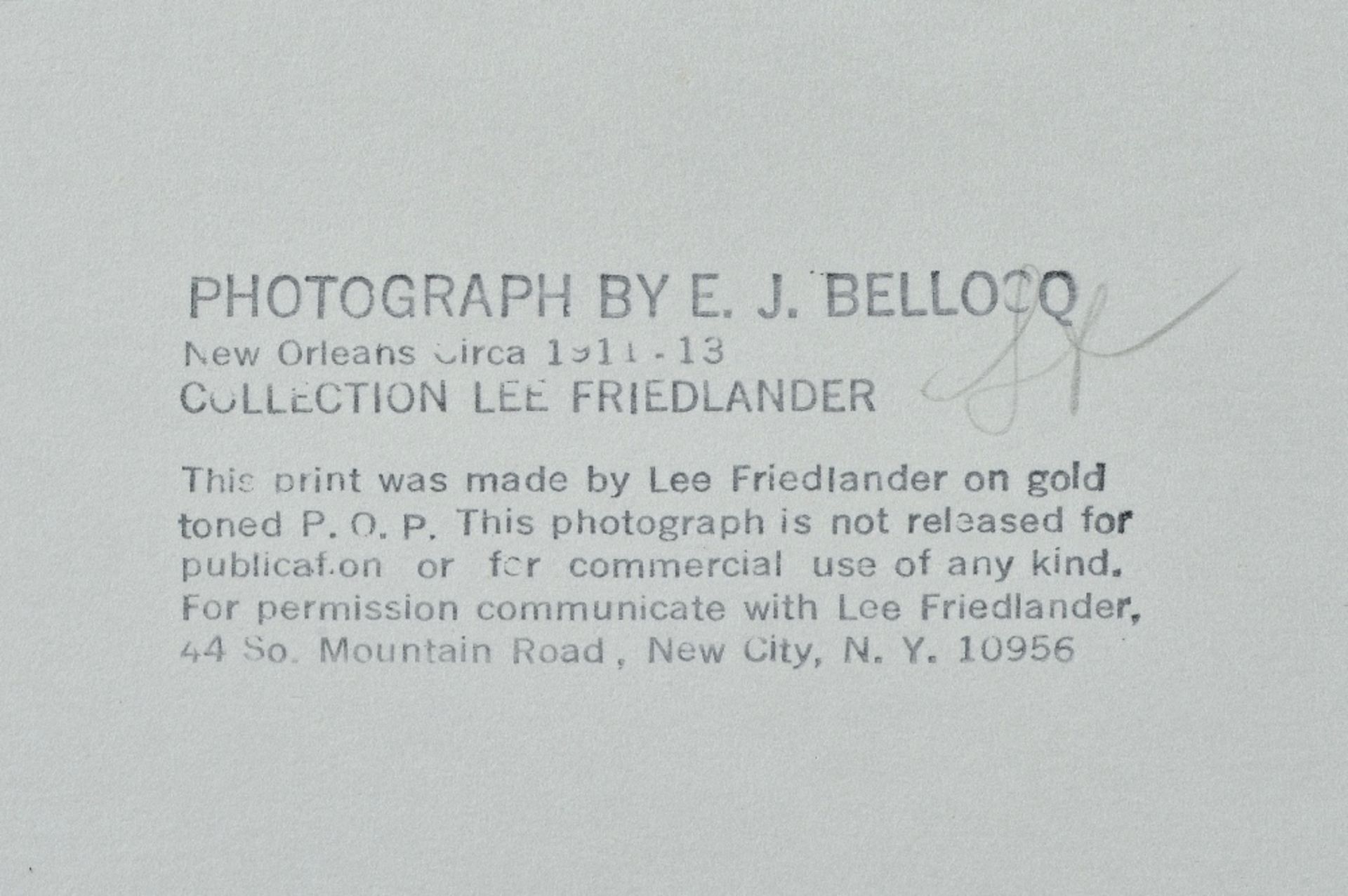E.J. BELLOCQ (1873 - 1949) Woman rec - Bild 2 aus 2