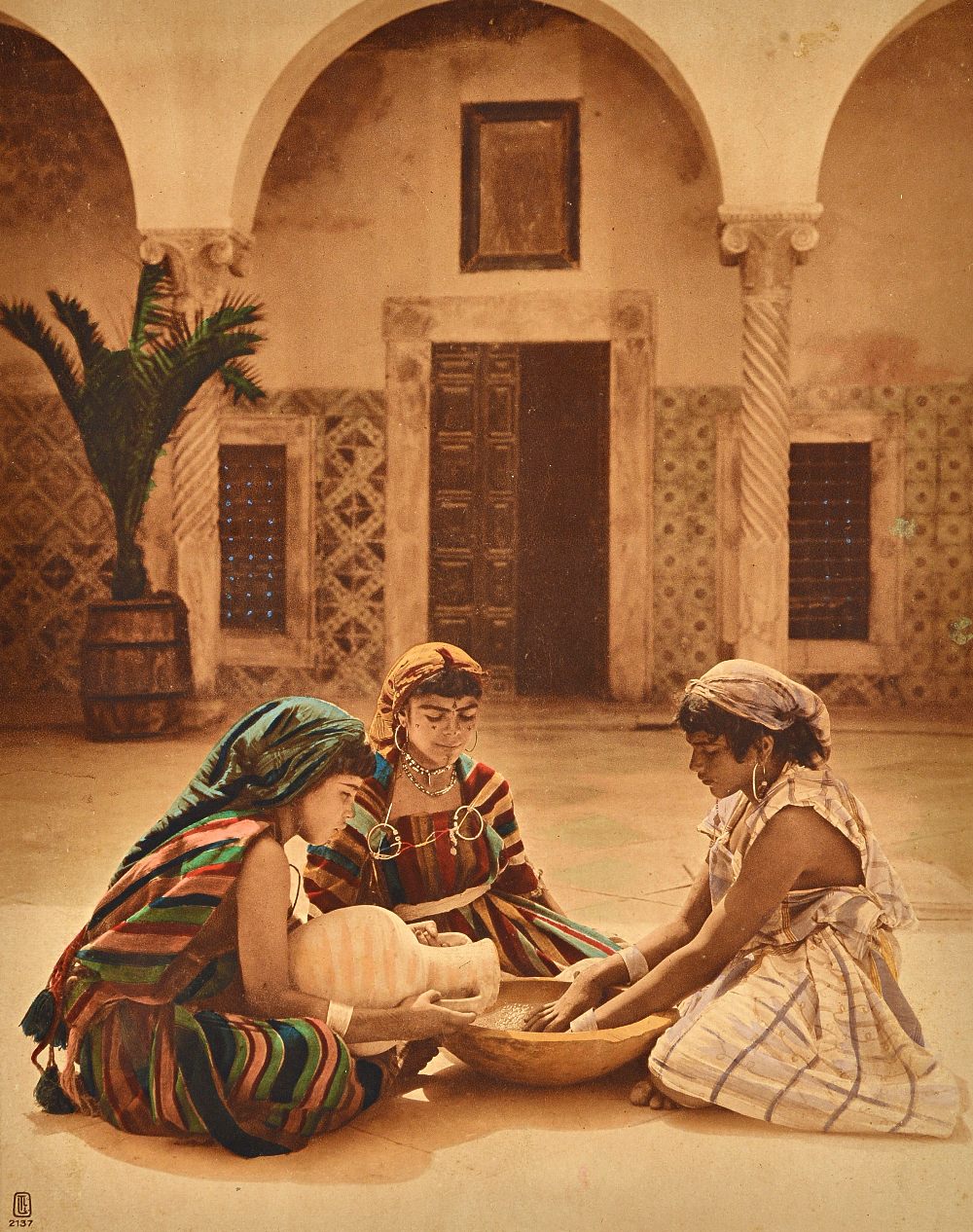 Tirage Argentique Vintage Lehnert & Landrock 'Le Souk, Tunisie' Vers 1915 - Format 24x18 Cm - Original