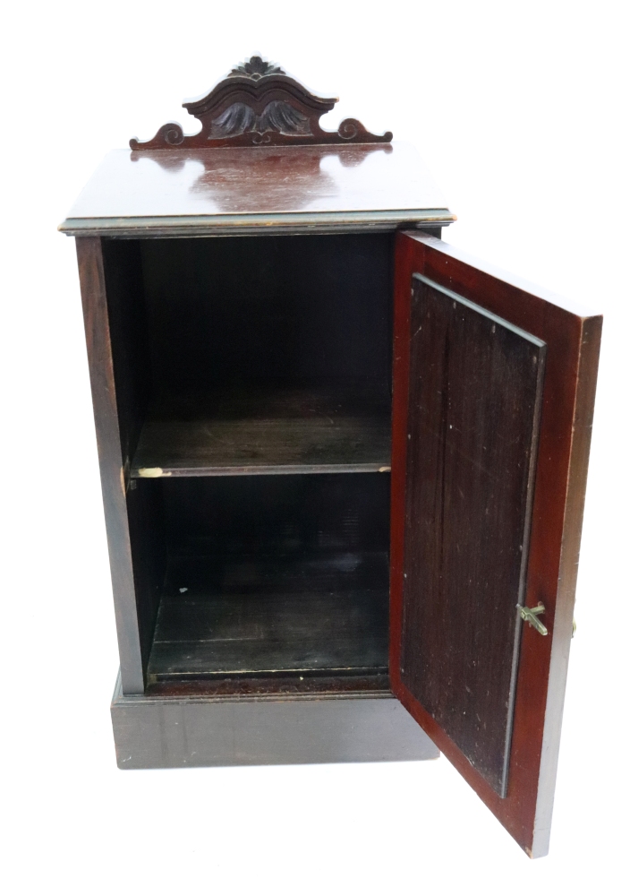 An Edwardian walnut pot cupboard, 44cm wide x 37cm deep x 87cm high and another of similar period, - Image 2 of 3