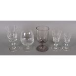A part suite of facet cut table glass in early 19th century style, eighteen pieces,