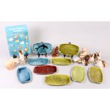 A collection of nine Poole Pottery figures of animals,