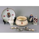 A Macintyre Moorcroft Burslem salad bowl and servers commemorating Queen Victoria's Diamond Jubilee