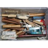 A large collection of wood lathe hand tools and miscellaneous other items (qty).