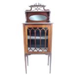 An Edwardian mahogany boxwood strung music cabinet, 56cm wide x 34cm deep x 141cm high.