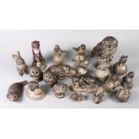 A collection of twenty Poole Pottery stoneware figures of animals, including an owl, 18cm high (20).