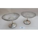 A pair of pedestal open work bon bon dishes London 1909 est: £160-£200