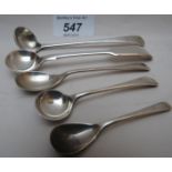 Five various solid silver spoons est: £40-£60