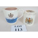A Poole pottery Queen Elizabeth II commemorative coronation jug and a QEII commemorative coronation