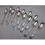 A set of twelve King's pattern silver dessert spoons, 27oz approx,