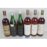 Mixed Lot mature sweet wines comprising 1 early bottle Clos de Coulinats, Saint-Croix du-Mont,