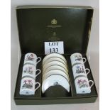 A cased set of six Royal Worcester foliate decorated coffee cans and saucers est: £60-£80 (B5)