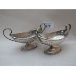 A pair of Victorian silver salts, London 1882,