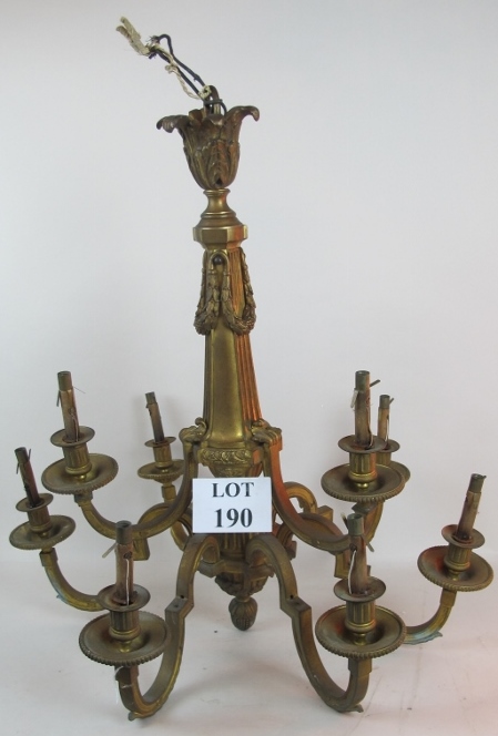 A good quality early 20th century period-style ormolu chandelier,
