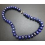 Fine lapis lazuli necklace, 19", large 12 mm,