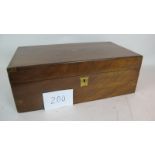 A Victorian brass bound walnut writing slope, fitted interior,