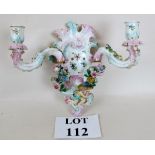 Late 19th/early 20th century Continental wall sconce with removable candle arms with cherub and