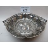 A silver bon bon dish with embossed fruit decoration hallmarked London (Victorian) est: £100-£130