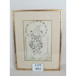 Dame Laura Knight (1877-1970) - 'Circus Clown', pencil/crayon on paper, signed, bears inscription,
