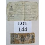 A Weald of Kent one pound note dated 16th September 1813, number 9683, signed G Bishop, Cranbrook,