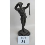 Contemporary bronzed sculpture of a matador, indistinctly signed, numbered 102/200,