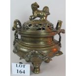 A large Chinese bronze koro and cover, Chien-lung taste, but most likely later, bears seal mark,