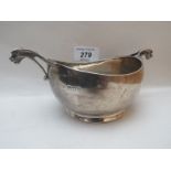 A silver boat shaped bowl with lion head handles hallmarked London 1913 est: £80-£120